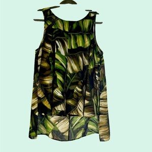 Zac & Rachel Green and Cream Leaf Blouse.     CC